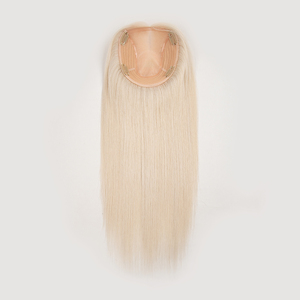 Topper rubio con clip para mujer, base de seda 6*7, mono lace, para cabello humano virgen europeo ruso. - Product Image 2