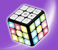 Cubo Magico 4-en-1, jeu électronique portable de mémoire et d'entraînement cérébral, jouet ludique en plastique avec doigts lumineux, cadeau éducatif et musical