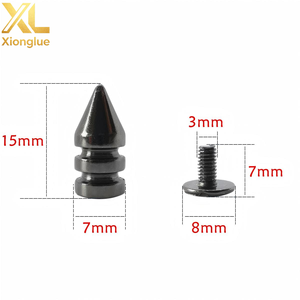 DIY Rivets décoratifs en cuivre pour accessoires de collier pour animaux de compagnie, matériel en cuir 7x10mm - Product Image 2