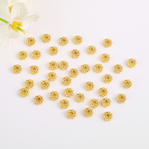 Twisted Gold Spacer <b>Beads</b> 5X2X1.5mm Round DIY Jewelry Making Components for Necklaces Bracelets Chains Wholesale - Product Image 4