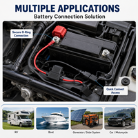 Câble d'extension de batterie SAE avec borne à joint torique, fusible en ligne, déconnexion rapide, faisceau de câbles pour moto et voiture