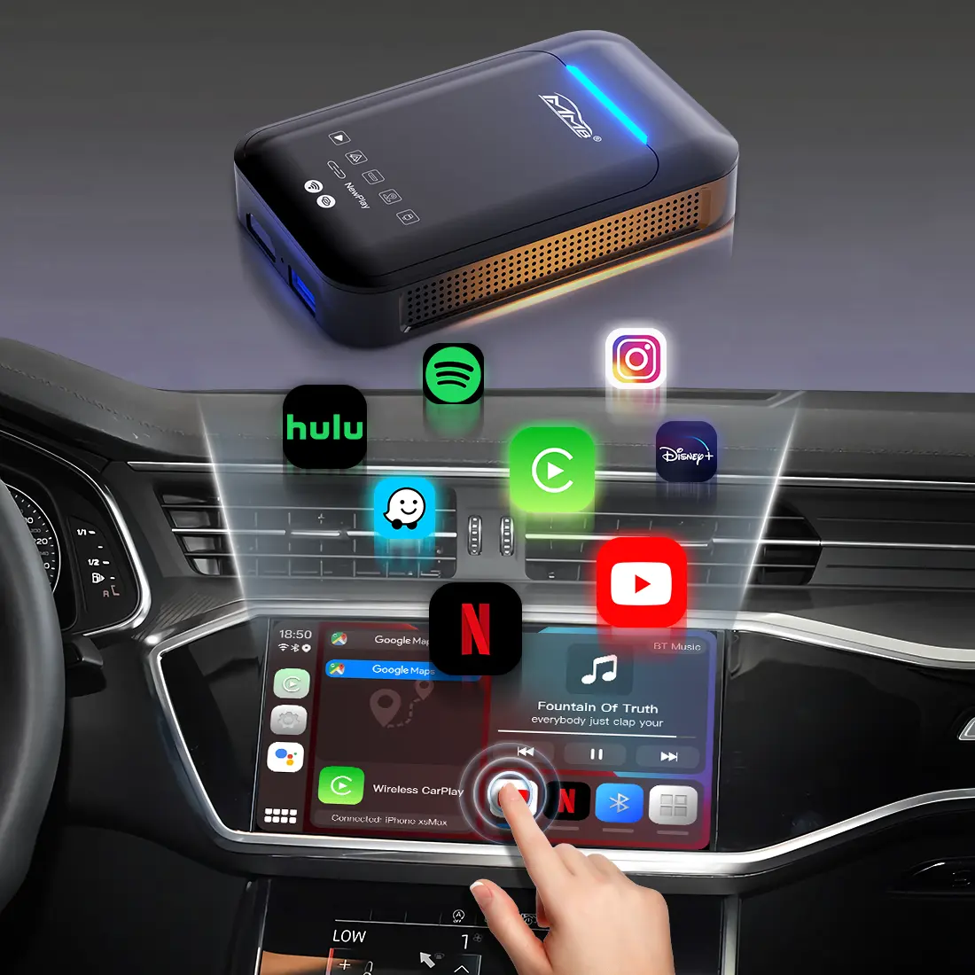 Kotak AI CarPlay MMB Mobil, Kotak AI Android 11 untuk Mobil dengan Fungsi CarPlay Pabrik, Nirkabel Apple CarPlay Video YouTube Online