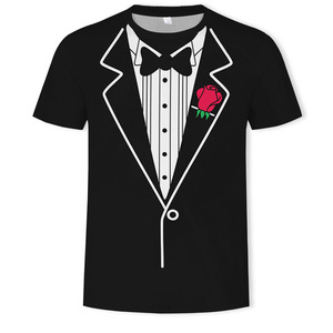 <span class=keywords><strong>T</strong></span>-shirt unisexe Fitspi imprimé en 3D, motif costume de smoking et cravate, drôle et original, à manches courtes, respirant, idéal pour <span class=keywords><strong>l</strong></span>'é<span class=keywords><strong>t</strong></span>é, les fêtes et le cosplay - Product Image 2