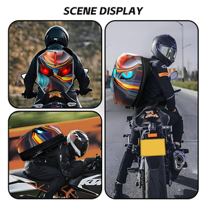 Sac à dos <span class=keywords><strong>de</strong></span> vélo LED personnalisable avec yeux animés, sac <span class=keywords><strong>de</strong></span> vélo programmable avec lumière LED, application DIY, coque rigide, étanche - Product Image 4