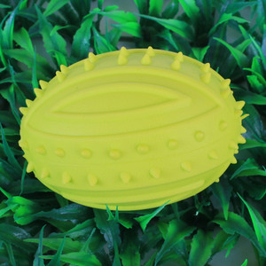 जूकीपालतू पर्यावरण के अनुकूल tpr पालतू खिलौना उज्ज्वल रंग रग्बी बॉल आकार कुत्ते स्क्वीकी च्यू खिलौना दांत सफाई काटने वाले कुत्ते खिलौना - Product Image 5