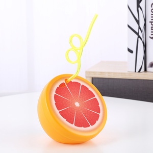 500ml trái cây nguồn cung cấp bên sáng tạo trái cây hình cốc uống dưa hấu <span class=keywords><strong>Kiwi</strong></span> chanh bưởi Hình dạng chai nước với rơm - Product Image 3