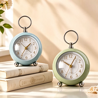 Jam Meja Warna-warni Bentuk Macaron, Suara Alarm Jernih & Keras, Menyala dalam Gelap, Dekorasi Rumah Tangga, Ornamen Hias, Jam Meja - Promo!