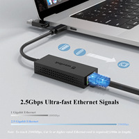 Wavlink WL-NWU331GCA 2.5G Adaptor Port Jaringan Eksternal USB/Tipe-C Kartu Jaringan Kabel Gigabit ke Konverter Antarmuka RJ45