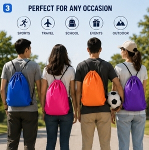 Bulk Corporate Swag <b>Drawstring</b> <b>Bags</b> Custom Branded Cinch Totes Personalized Event Giveaways Blank Promo Sport Packs Wholesale - Product Image 3