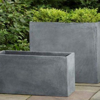 Vente directe d'usine, pot à fleurs rectangulaire en ciment, grand bac à plantes, revêtement en poudre, durable, écologique, pour la maison, le jardin, classique, intérieur