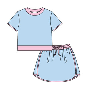 GSSO3673, tenue de sport pour femmes adultes, ensemble de vêtements à manches courtes, imprimé uni vert foncé, vente en gros, boutique - Product Image 5