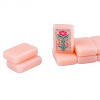 Set Mahjong Akrilik Pink 160 Buah yang Dapat Disesuaikan, Ukiran Lapis Tunggal Mewah untuk Anak-Anak, Ramah Lingkungan, Dapat Dilipat