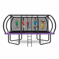 Trampoline rectangulaire de grande taille de style lanterne Zoshine 10x17FT, vente directe d'usine, avec filet de sécurité et échelle, approuvé ASTM