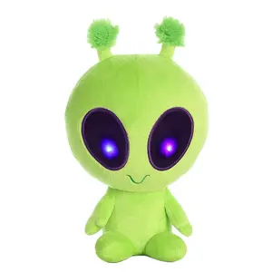 D904 Peluche de <span class=keywords><strong>Alien</strong></span> con Luz Twitch, Juguete de Peluche Personalizado al por Mayor, ODM OEM, Luces Nocturnas LED EN71, Ojos Verdes, <span class=keywords><strong>Alien</strong></span> de Peluche - Product Image 1