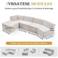Canapé modulaire en mousse moderne sans assemblage, à compression sous vide, en forme de L, avec assise profonde, style nuage, pour salon