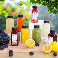 Botellas de Plástico Cuadradas al por Mayor para Jugos con Tapas Antiderrames, Envases Desechables para Bebidas, para Jugos, Smoothies y Bebidas Frías