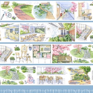 1 rollo de cinta manual Scrapbooking lluvia sonidos Green Castle Lush Campus Forest Station Tape - Product Image 4