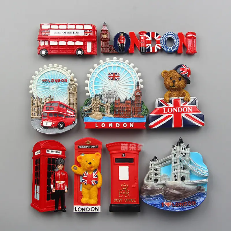 Engeland London Welpen London Eye London Brug Koelkastmagneet Toeristische Souvenir Harsmagneten Verschillende Landen 3d Pasen