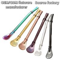 DINGYONG OEM/ODM Pailles à boire multifonctionnelles antidérapantes en acier inoxydable 304 réutilisables et écologiques, certifiées CE, accessoires de bar