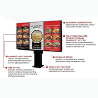 Tablero de Menú Digital para Autoservicio de Comida Rápida al Aire Libre, Pantalla LCD de Alta Luminosidad IP66/IP65 Resistente al Agua, Resolución 4K, Animación CMS Integrada