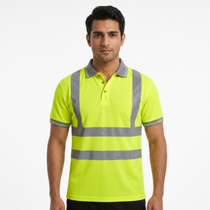 Chemise de sécurité unisexe réfléchissante en polyester haute visibilité pour les signalisations routières - Product Image 1