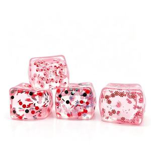 Christmas-themed Squishy Stress-Relief Toy Cube Ice-<b>Block</b> Malt-Sugar-Shaped Water Cube Design Thermoplastic <b>Rubber</b> Material - Product Image 2
