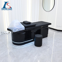 Lit de massage thaïlandais en fibre de verre, lit de shampoing, table de lavage capillaire avec circulation d'eau et vapeur intégrée