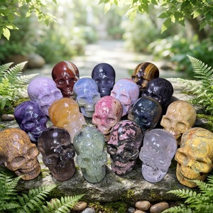 Figuras de Calaveras Talladas a Mano con Gemas Naturales de Alta Calidad, Piedras Curativas Personalizadas para Decoración Espiritual - Product Image 2