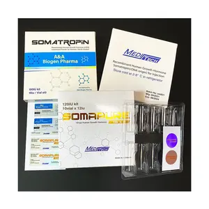 SOMAPURE-caja de papel de embalaje para viales, sello de lámina dorada 10iu, 12iu, TECH, 10x2ml
