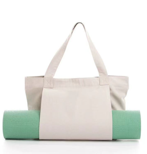 Customized logo yoga <b>accessories</b> gym cotton pad bag <b>beach</b> shoulder canvas yoga tote bag with shopping bag - Product Image 4