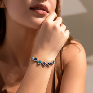 Pulsera de Cadena con Corazón de Cristal y Diamantes de Imitación, Chapada en Oro PVD, Acero Inoxidable 316L, Joyería Romántica, Sostenible y Resistente para Mujer - Product Image 3