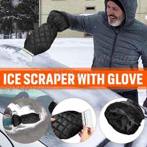 Pelle à neige pour voiture, grattoir à glace pour pare-brise, outil de nettoyage de vitres pour toutes les voitures avec gants - Product Image 1