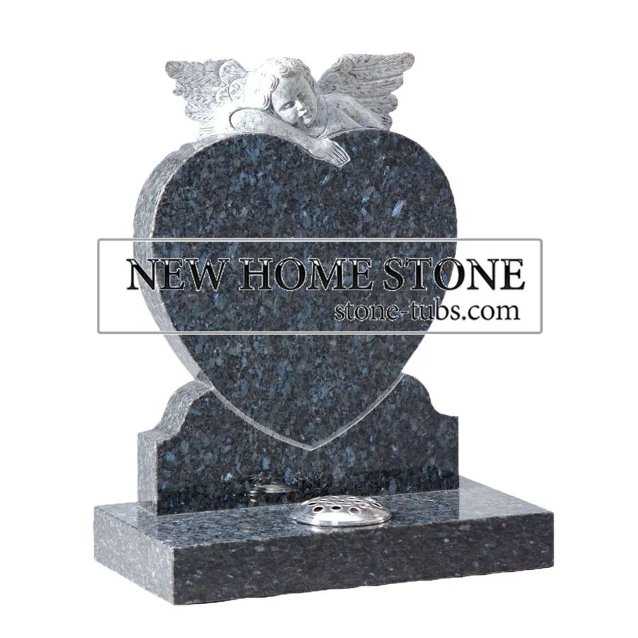 Белый Херувим Угол скульптура черный гранит надгробие в форме сердца камень для могилы кладбище