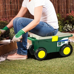 Plastic Gardening Rolling Storage Bin Garden Seat Storage <strong>Cart</strong> <strong>Weeding</strong> Planting Garden Tool <strong>Cart</strong> - Product Image 6