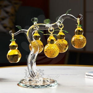 <b>Crystal</b> Glass Gourd <b>Tree</b> Yellow Home Decoration Gift Ornament - Product Image 4