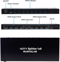 Divisor HDMI 1X8 1X16 de 8 Puertos, Distribuidor, Repetidor, Amplificador V1.4 3D 1080p, Conmutador HDMI Compatible con 4K HDTV para HDTV, DVD, PS3, Xbox