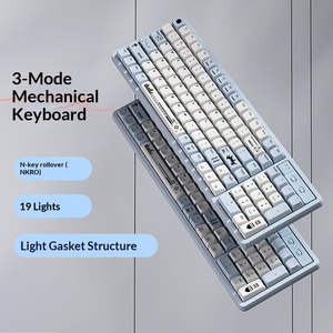 Clavier mécanique sans fil Bluetooth triple mode, connexion filaire à axe soudé, pour utilisation au bureau, dans les jeux électroniques et sur ordinateur - Product Image 1