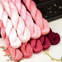 Couleur 41-50 fil de soie de mûrier naturel chinois fil à broder en soie à tricoter de haute qualité pour point