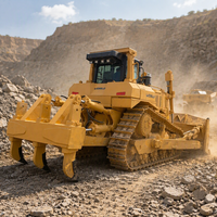 Bulldozer sur chenilles à pignons surélevés WD8B 235 KW, robuste, avec lame frontale et ripper pour les chantiers de construction