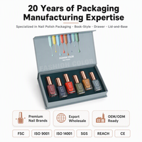 Boîte d'emballage personnalisée par le fabricant, rigide et recyclable, pour gel de soin des ongles, vernis à ongles, huile, avec revêtement UV et laminage mat