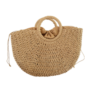 Sacs à Main Rondes en Rotin Naturel pour Femmes, Sacs <span class=keywords><strong>de</strong></span> Plage en <span class=keywords><strong>Paille</strong></span> d'Été Fourre-Tout – Vente en Gros - Product Image 2