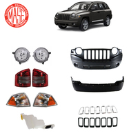 Rejilla CZJF en Negro Mate y Gris Plateado para Jeep Compass 2011 2012 2013 2014 2015 2016 68109866AA 68213198AA
