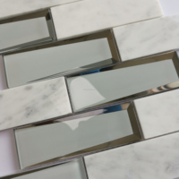 Yongshan — mur rectangulaire en verre 3D, miroir, mélange de marbre, décoration de maison, carreaux de mosaïque de salle de bains