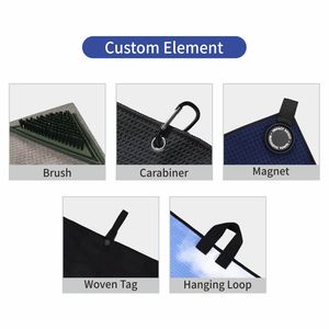 Toalla de microfibra de golf personalizada Toalla magnética Waffle Golf Club con gancho y clips - Product Image 4