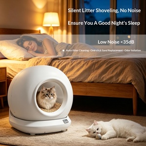 Bac à litière automatique intelligent et écologique pour <span class=keywords><strong>chat</strong></span>, carré, en ABS, avec contrôle des odeurs, autonettoyant, grande capacité 78L, toilette automatique pour <span class=keywords><strong>chat</strong></span> - Product Image 2