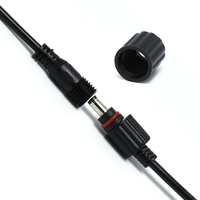 Câble de raccordement mâle-femelle étanche IP65 avec conducteur en cuivre 5,5x2,1 mm DC, à visser, pour éclairage LED extérieur