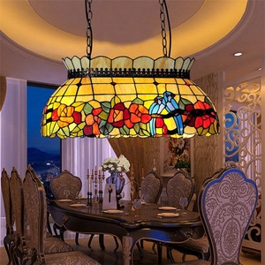 Lámpara de Mesa Tiffany Double Happiness Birds de 28'' con 6 Luces, Altura Ajustable, Lámpara Colgante para Hogar, Bar, Comedor - Product Image 5
