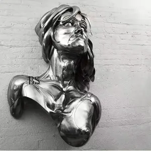Современная металлическая Женская настенная скульптура из нержавеющей стали для продажи