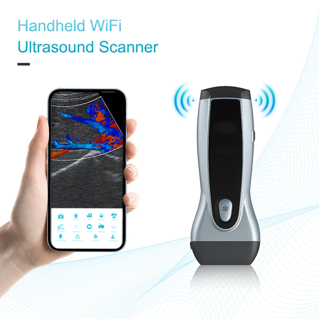 Skalet Portable WiFi Medical Dual Probe Handheld Wireless Veterinary Ultrasound Scanner CE Certified 1 Year Warranty Household