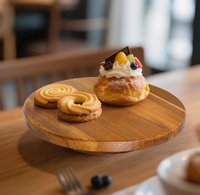 Offre Spéciale – Présentoir à Gâteau Rond en Bois d'Acacia Écologique de Qualité Alimentaire, Plateau de Présentation de Desserts en Bois Massif, Gravure pour Mariage et Anniversaire